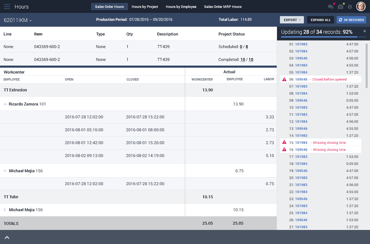 Sales Order Hours - Recalculating Sales Order Hours - Recalculating
