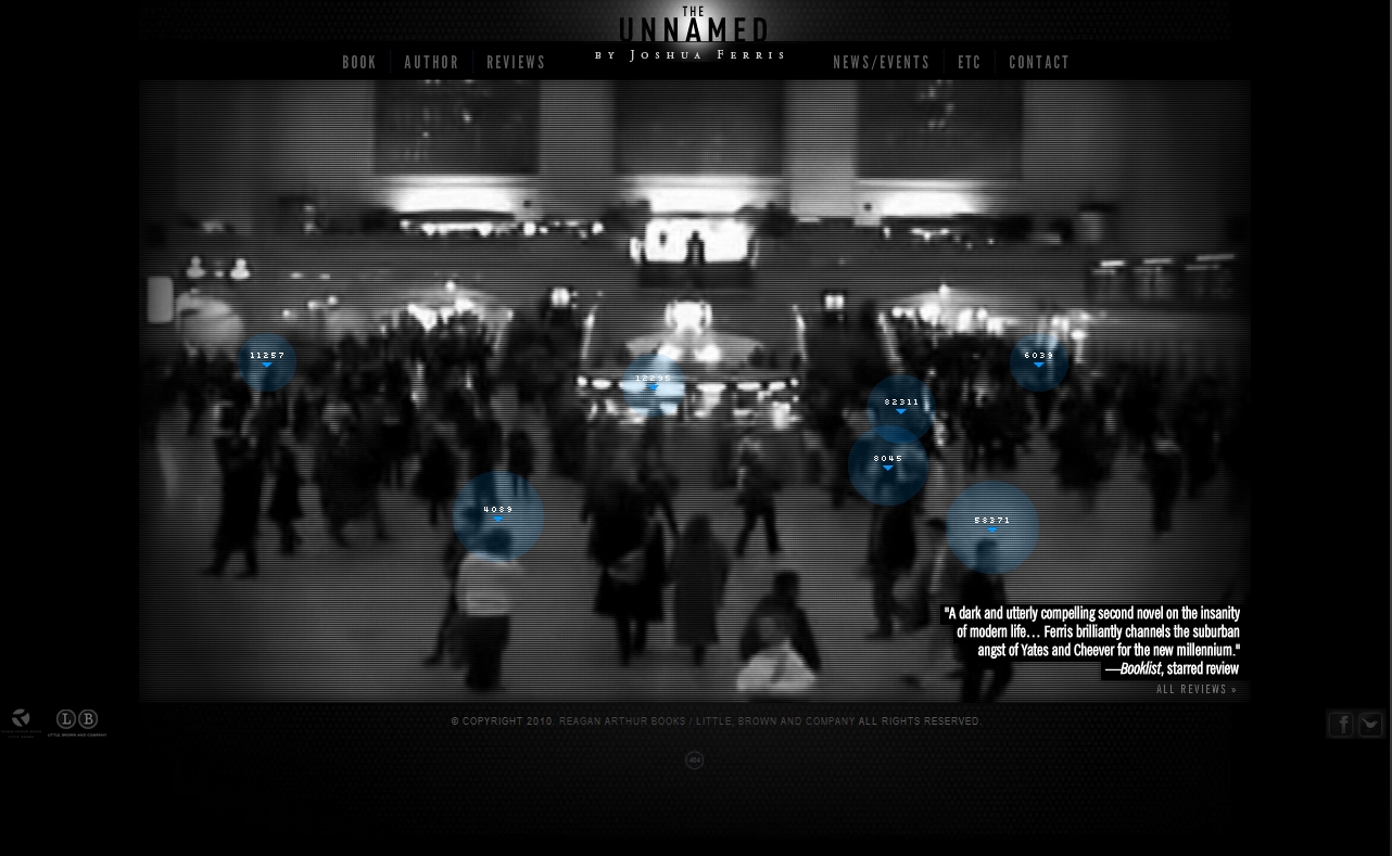 The Unnamed, by Joshua Ferris - Site Design