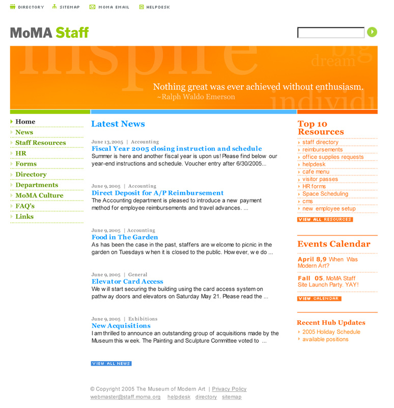 MoMA Staff Intranet MoMA Staff Intranet