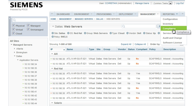 PCCS Manage Servers