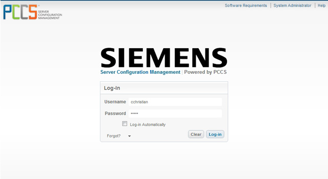 PCCS Sample Log-in