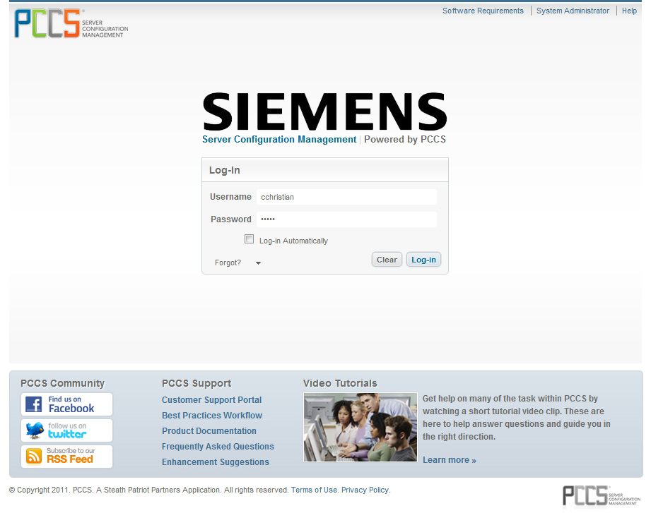 PCCS Sample Log-in PCCS Sample Log-in